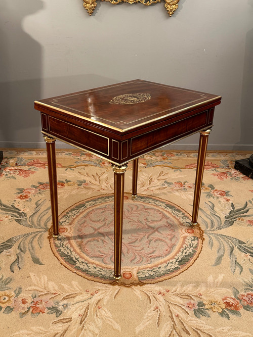 Table A Jeux En Acajou De Style Louis XVI Epoque Napoleon III