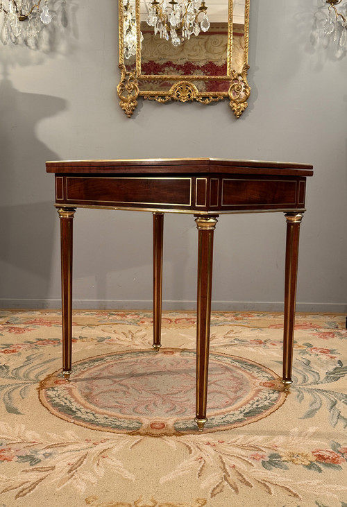 Table A Jeux En Acajou De Style Louis XVI Epoque Napoleon III