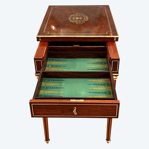 Table A Jeux En Acajou De Style Louis XVI Epoque Napoleon III