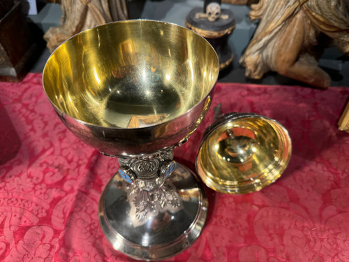 Large Silver Ciborium - 19th century