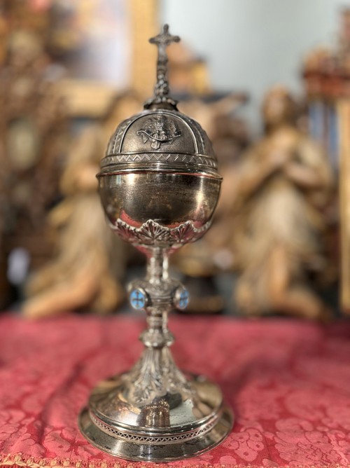 Large Silver Ciborium - 19th century