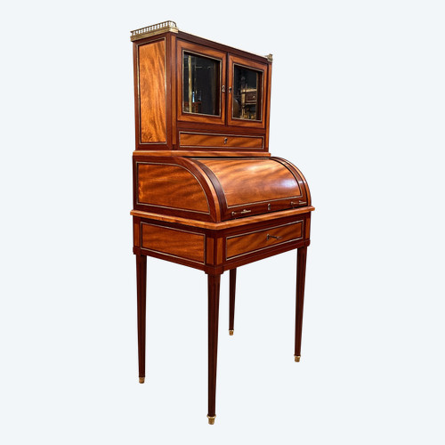 Petit Bureau A Cylindre Bonheur du Jour d'Epoque Louis XVI Vers 1780