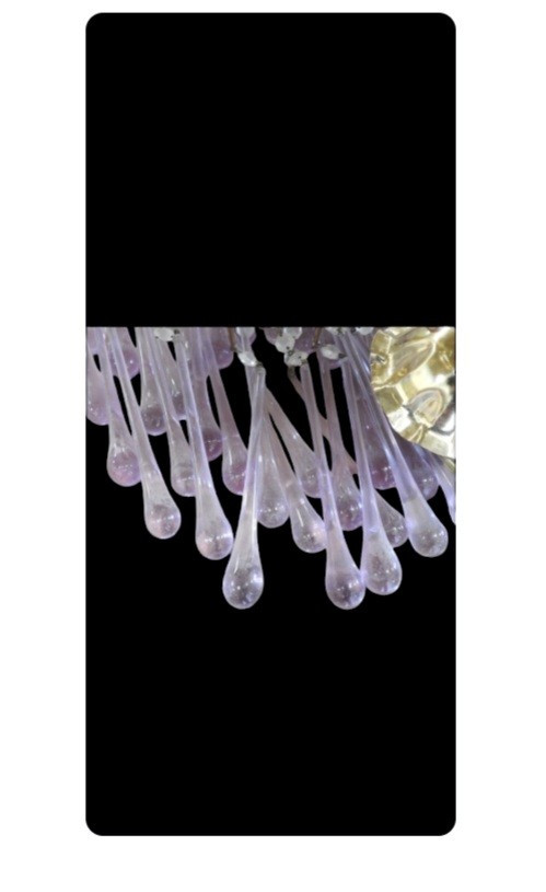 Lampadario Cascade in vetro di murano (blu)