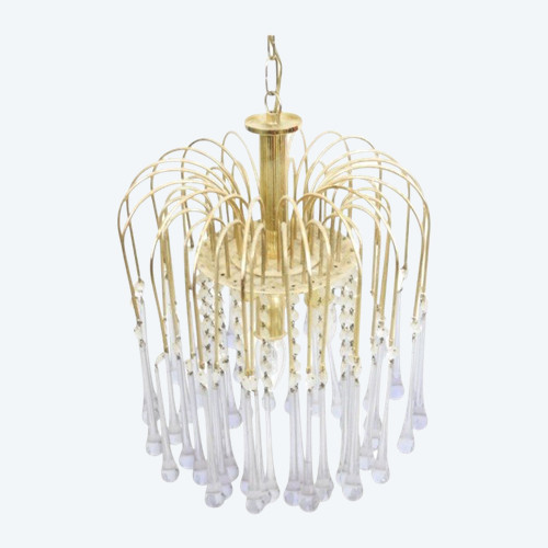 Lampadario Cascade in vetro di murano (blu)