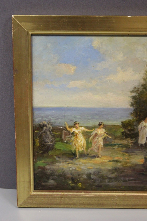Öl Auf Holz Fest Im Alten Griechenland Um 1900
