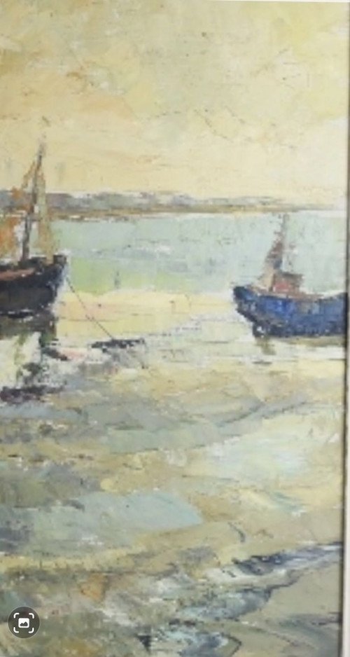 Gemälde hst die Boote Benoît Desprey Arras 1902-1976