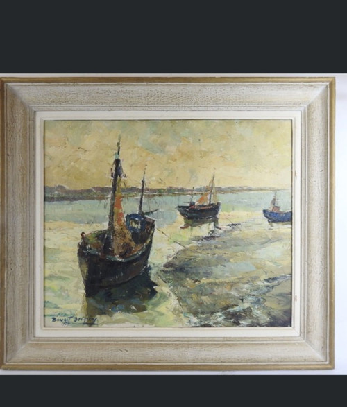 Gemälde hst die Boote Benoît Desprey Arras 1902-1976