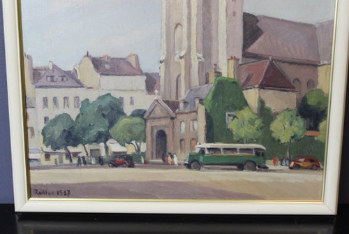 Huile Sur Carton église De Saint Germain Des Prés By Reillac 1937