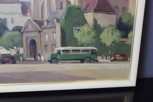 Huile Sur Carton église De Saint Germain Des Prés By Reillac 1937