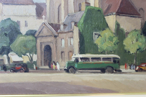 Huile Sur Carton église De Saint Germain Des Prés By Reillac 1937