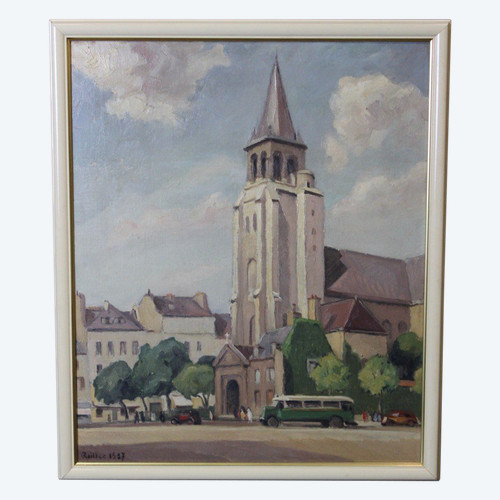 Huile Sur Carton église De Saint Germain Des Prés By Reillac 1937