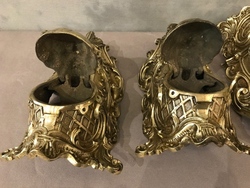 4 Corner billiard heads for balls, in 19th century bronze