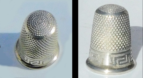 Petit Nécessaire De Couture Ciseaux Petit Monstre Dé à Coudre Argent Massif Ancien XIXe