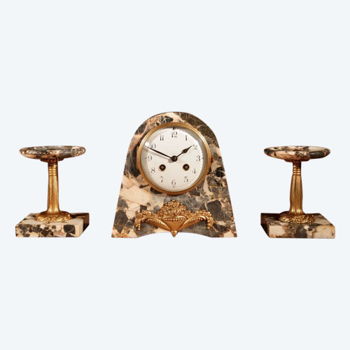 Elegant French Art Deco clock trim, circa 1920.