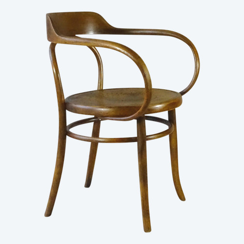 Fauteuil B9, le Corbusier rare variante par Fischel 1910, assise bois, No Thonet