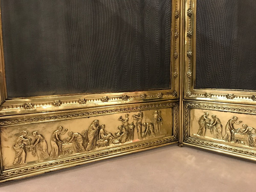 Beautiful pressed brass mantelpiece from the mid-19th century