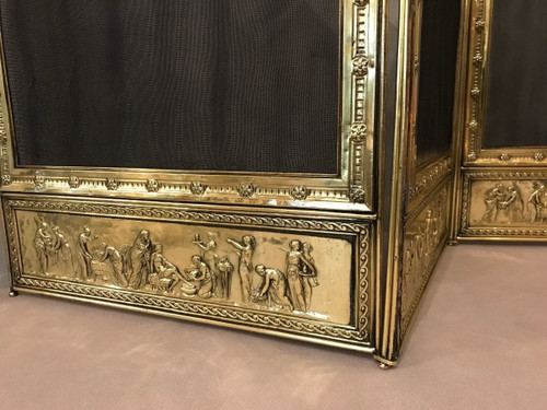 Beautiful pressed brass mantelpiece from the mid-19th century