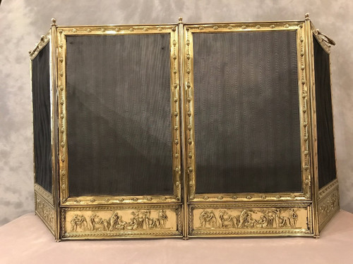 Beautiful pressed brass mantelpiece from the mid-19th century