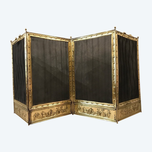 Beautiful pressed brass mantelpiece from the mid-19th century
