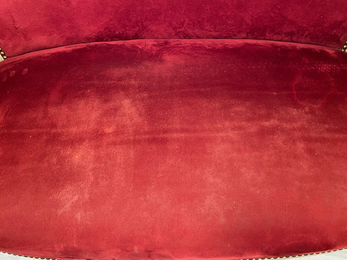 Louis XVI style small basket sofa, late 19th or early 20th century