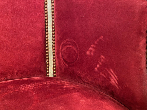 Louis XVI style small basket sofa, late 19th or early 20th century