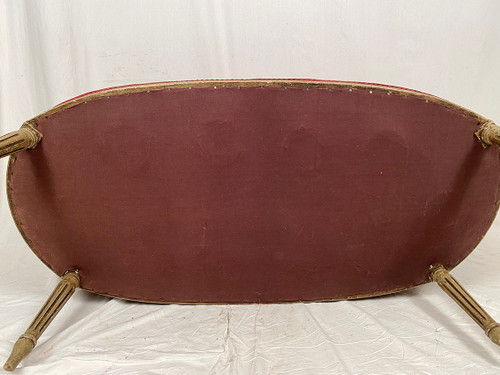 Louis XVI style small basket sofa, late 19th or early 20th century