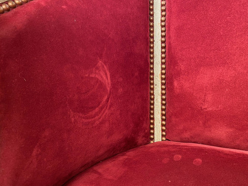 Louis XVI style small basket sofa, late 19th or early 20th century
