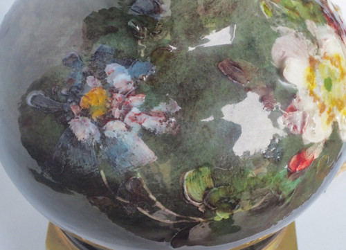 Coppia di lampade impressioniste in ceramica.  