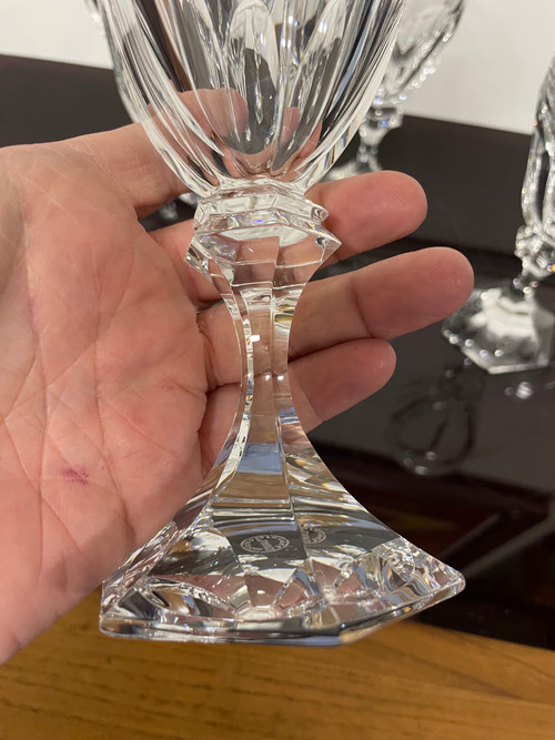 6 Bicchieri Acqua Saint Louis Cristallo Modello Chambord H: 18 Cm 
