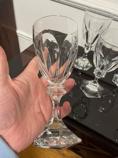 6 Bicchieri Acqua Saint Louis Cristallo Modello Chambord H: 18 Cm 
