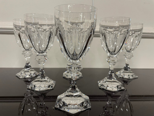 6 Bicchieri Acqua Saint Louis Cristallo Modello Chambord H: 18 Cm 