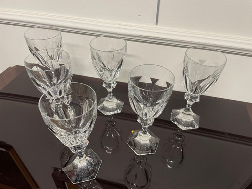 6 Bicchieri Acqua Saint Louis Cristallo Modello Chambord H: 18 Cm 