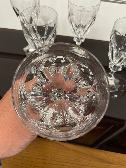 6 Bicchieri Acqua Saint Louis Cristallo Modello Chambord H: 18 Cm 