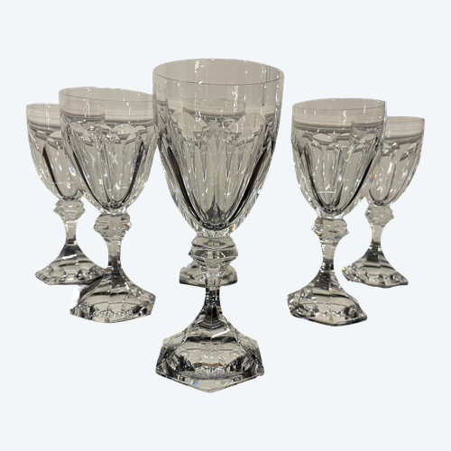 6 Bicchieri Acqua Saint Louis Cristallo Modello Chambord H: 18 Cm 