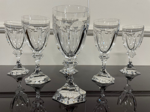 6 Calici da vino in cristallo Saint Louis Modello Chambord H: 16,5 cm