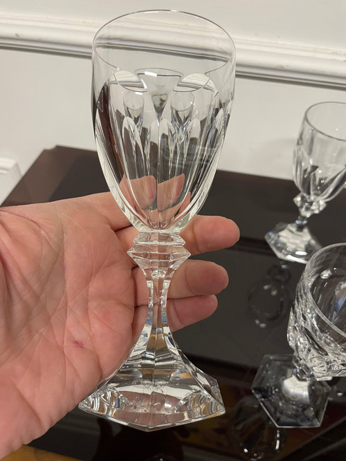 6 Calici da vino in cristallo Saint Louis Modello Chambord H: 16,5 cm