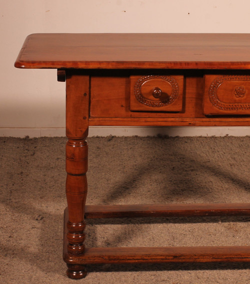Console Deux Tiroir En Cerisier - 18° Siècle