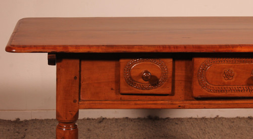 Console Deux Tiroir En Cerisier - 18° Siècle