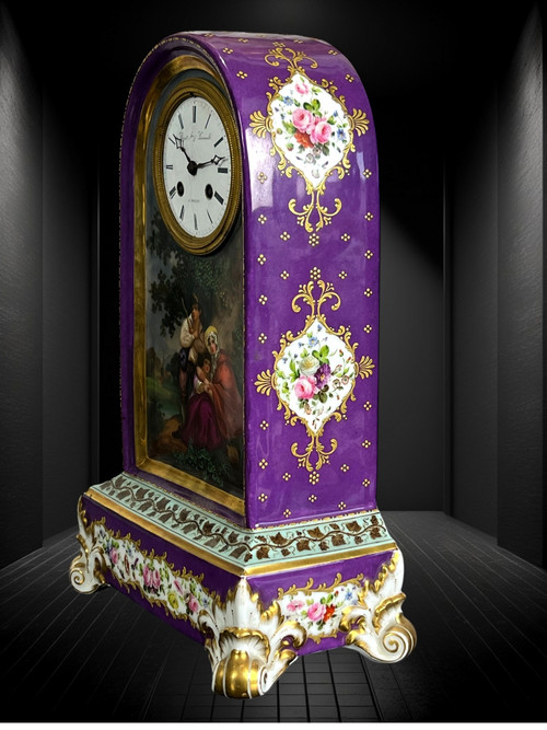 SÈVRES PORCELAIN CLOCK ATTRIBUTED TO JACOB PETIT CHARLES X PERIOD