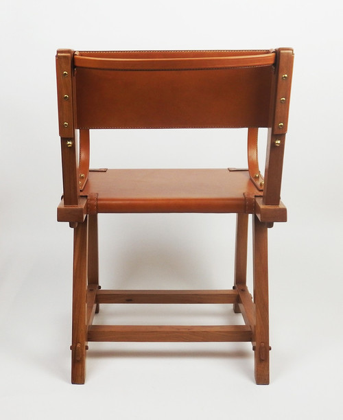 Poltrona in pelle di Jacques Adnet