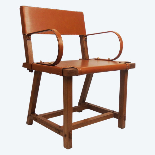 Poltrona in pelle di Jacques Adnet