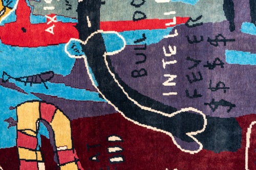 Hand-woven tapestry inspired by Jean-Michel Basquiat. June 2023. LS58795009E