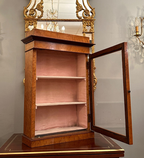 Charles X period small maple display case circa 1820