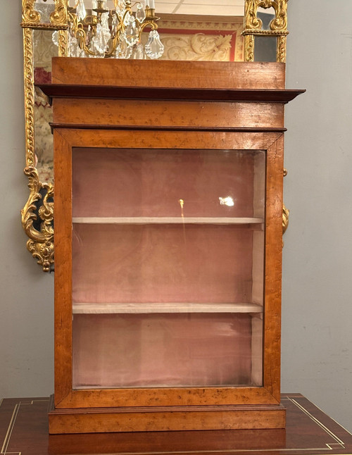 Charles X period small maple display case circa 1820
