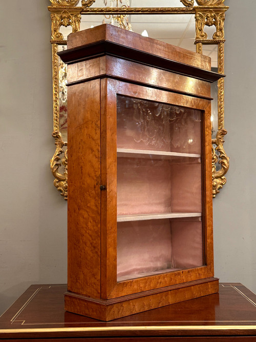 Charles X period small maple display case circa 1820