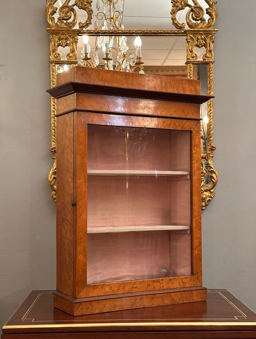 Charles X period small maple display case circa 1820