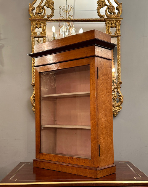 Charles X period small maple display case circa 1820