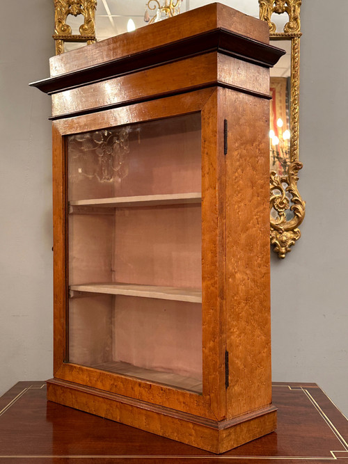 Charles X period small maple display case circa 1820