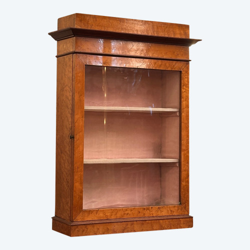 Charles X period small maple display case circa 1820