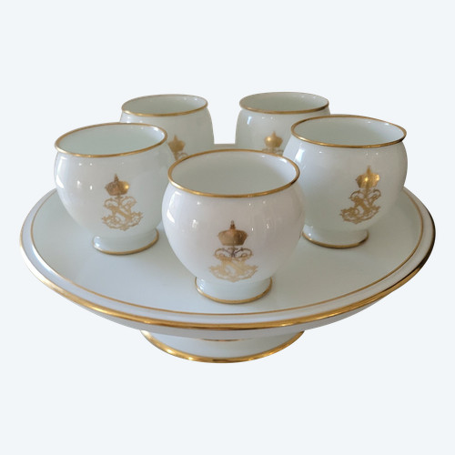 Service à chocolat  en porcelaine de Sèvres Impérial  Napoléon 3 daté de 1853 